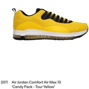 Jordan Comfort Air Max 10 Candy Pack (2011) Tour Yellow Mens 9.5 W 11 EUC W/BOX